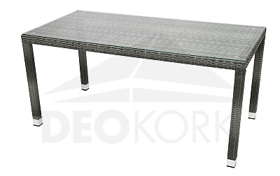 Záhradný ratanový stôl NAPOLI 160x80 cm (sivá)