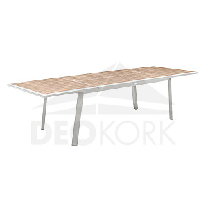 Hliníkový stôl NOVARA 220/314 cm (biela)