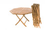 Záhradný skládací stôl osemuholník HAGEN ⌀ 120 cm (teak)