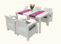 Záhradný stôl z umelého ratanu MANHATTAN 161x95 cm (biela)
