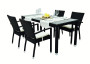 Záhradný ratanový stôl NAPOLI 160x80 cm (čierna)