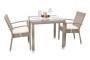 Záhradný ratanový stôl NAPOLI 80x80 cm (sivo-béžová)
