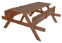Masívny drevený pivný set so sklopnými lavicami 180 cm (morený)