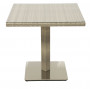 Záhradný ratanový stôl GINA 80x80 cm (sivo-béžový)